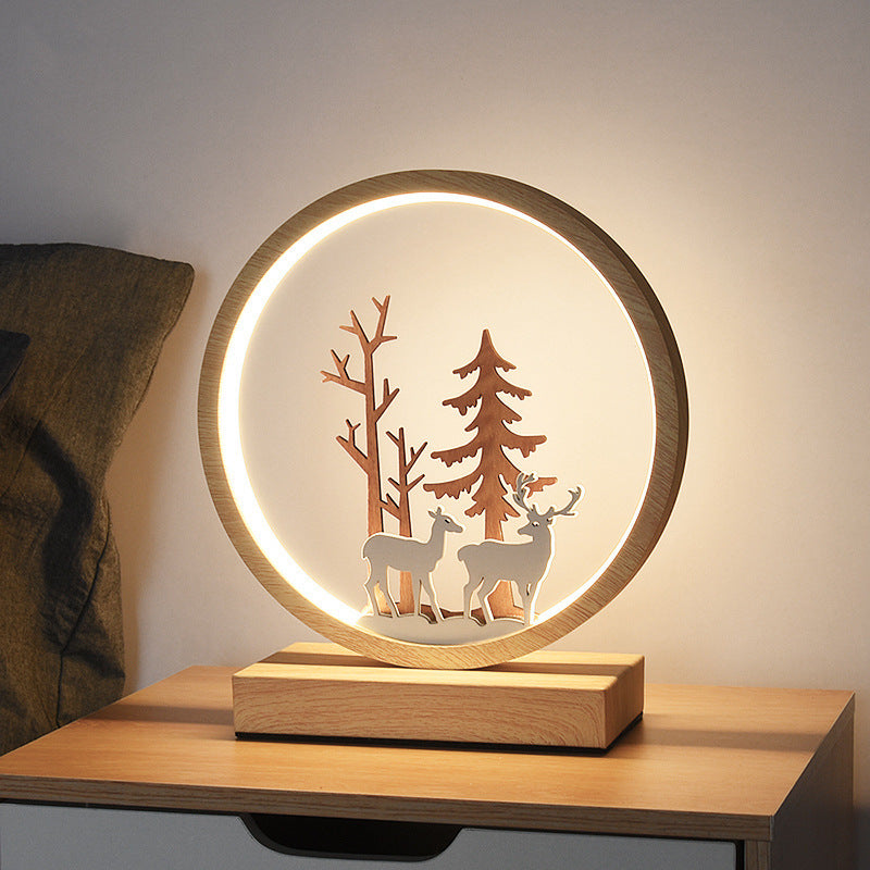 Deer in the Forest led desk lamp