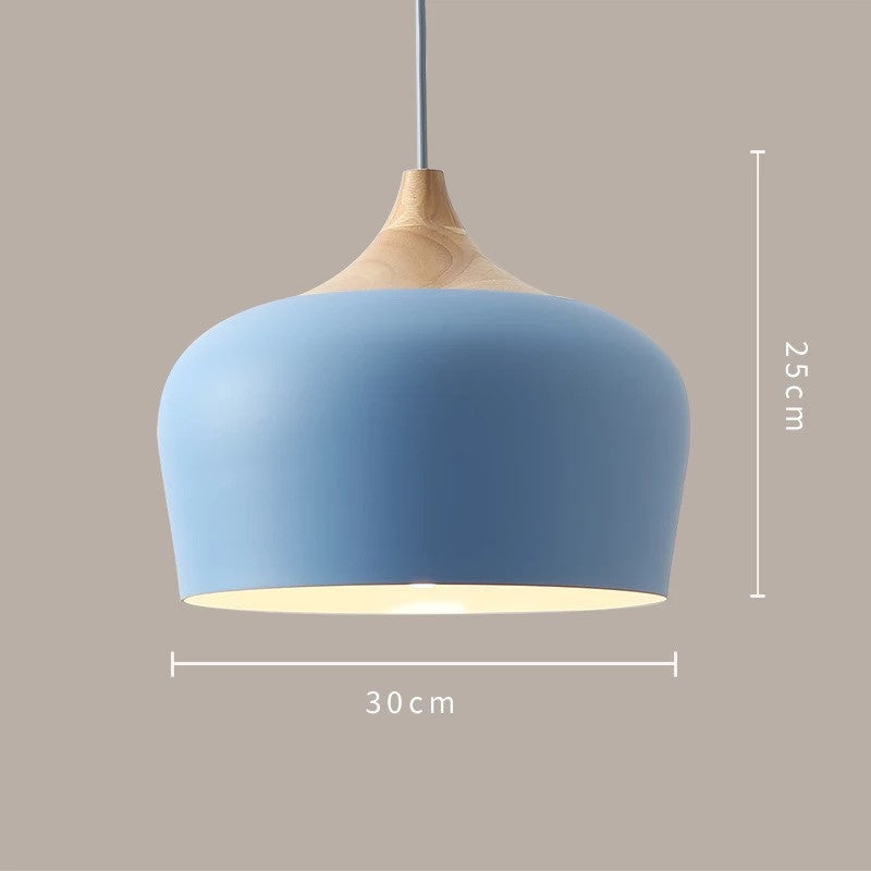 Wood & aluminum chandelier