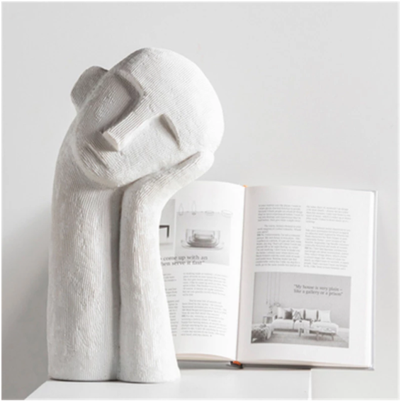 Modern Nordic Pensive Boy Decoration Statue Saor Style