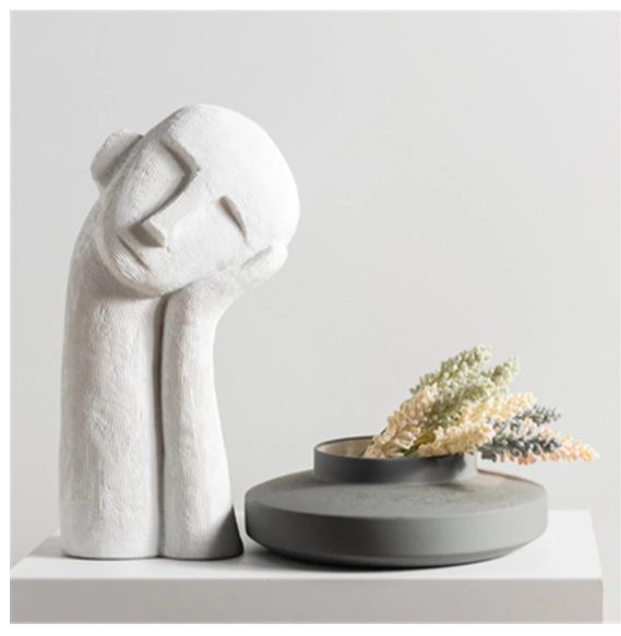 Modern Nordic Pensive Boy Decoration Statue Saor Style
