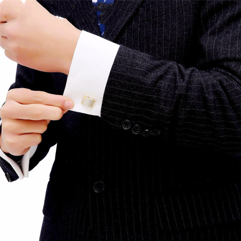 Real Gold Plating Two-color French Cufflinks Business Wedding Shirt Cufflinks Saor Style