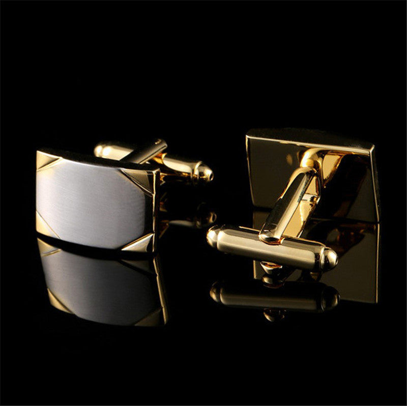 Real Gold Plating Two-color French Cufflinks Business Wedding Shirt Cufflinks Saor Style