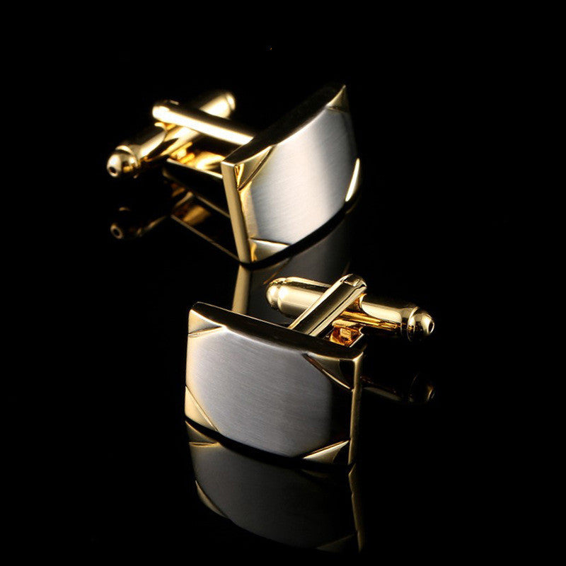 Real Gold Plating Two-color French Cufflinks Business Wedding Shirt Cufflinks Saor Style
