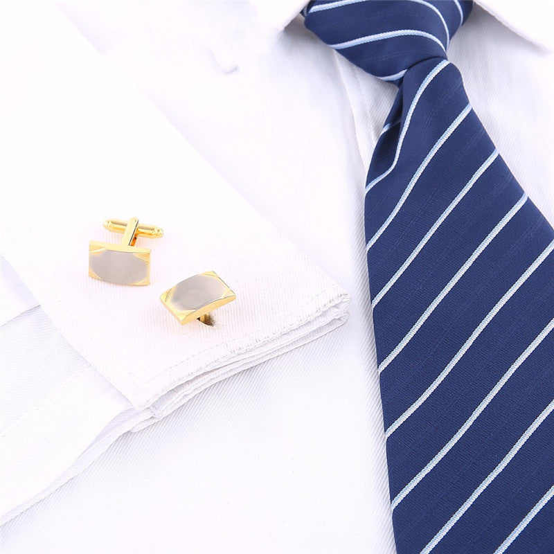 Real Gold Plating Two-color French Cufflinks Business Wedding Shirt Cufflinks Saor Style