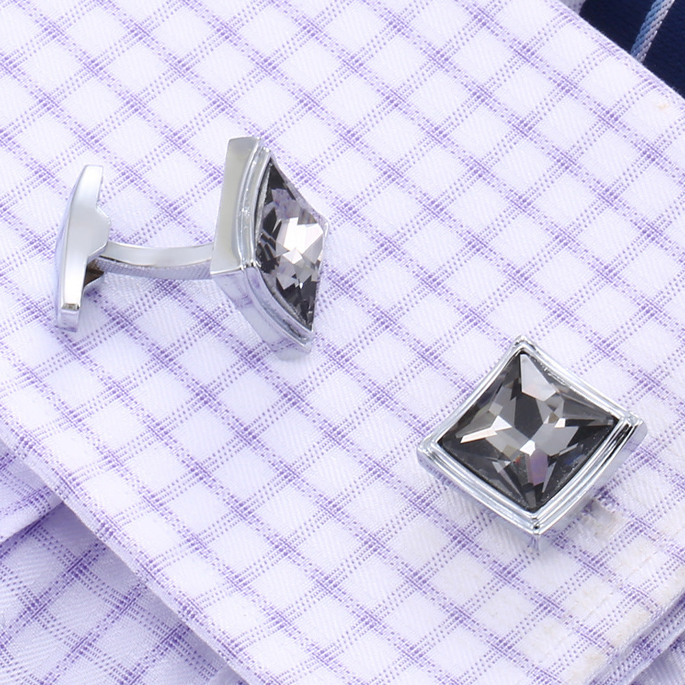 Smoked Grey Square Cufflinks Saor Style