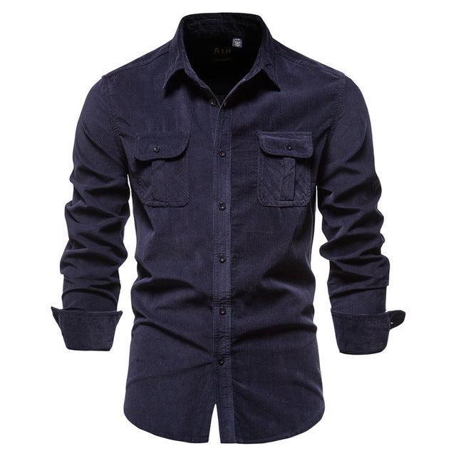 Shirts For Men Wear Shirt College Tops Longsleeve Blue Saor Style