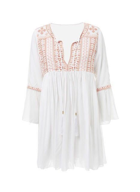 Embroidered Beach Skirt Seaside Vacation Beach Blouse Saor Style