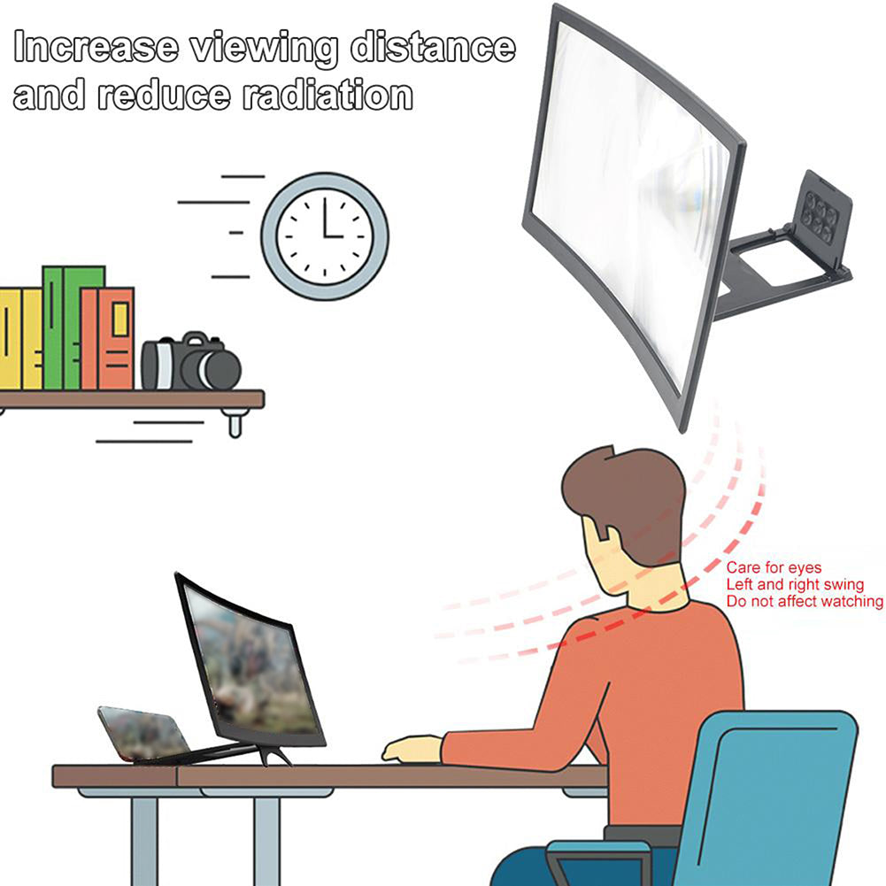 12 inch Mobile Screen Magnifier Bracket Cellphone Movie Display Amplifier Holder Bracket Mobile Phone Screen Desktop Tool GND Products
