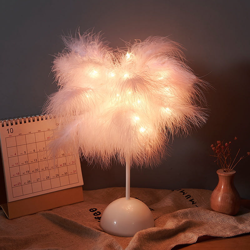Feather Lamp Nordic Desk Lamp European-Style Bedroom Bedside Feather Table Lamp Night Light Table Lamp Decoration Modern GND Products