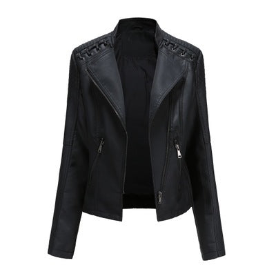 Women's Leather Jackets Women's Short Jackets Slim Thin Leather Jackets Ladies Motorcycle Suits Saor Style