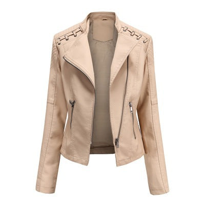 Women's Leather Jackets Women's Short Jackets Slim Thin Leather Jackets Ladies Motorcycle Suits Saor Style