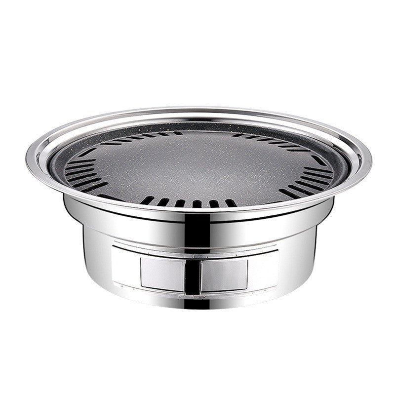 Stainless Steel Charcoal Barbecue Grill Korean Non-stick Barbecue Grills Portable Outdoor BBQ Grill Round Carbon Barbecue Stove GND Products