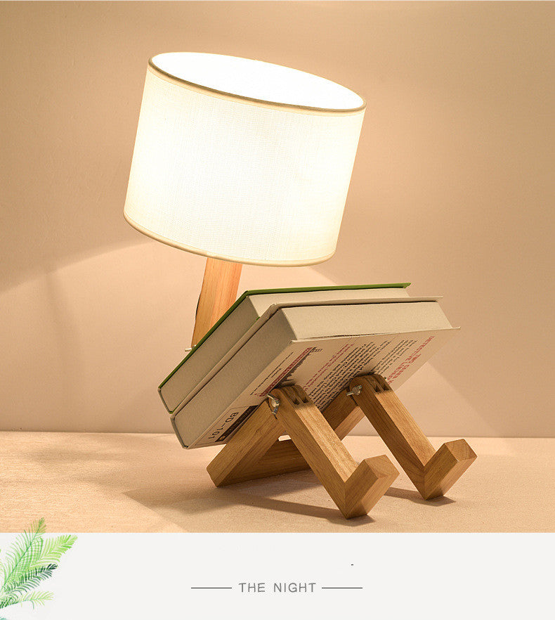 Wooden Table Lamp, Bedside Reading Lamp, Fabric Lighting GND Products
