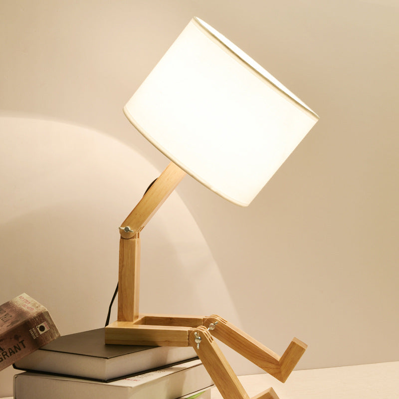 Wooden Table Lamp, Bedside Reading Lamp, Fabric Lighting GND Products