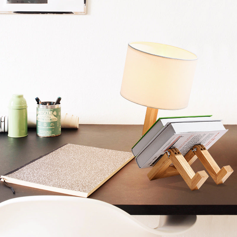 Wooden Table Lamp, Bedside Reading Lamp, Fabric Lighting GND Products