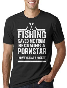 Fishing Saved Me T-Shirts For Men And Women European And American English Numbers And Letters Street Short-Sleeved Aliexpress Saor Style