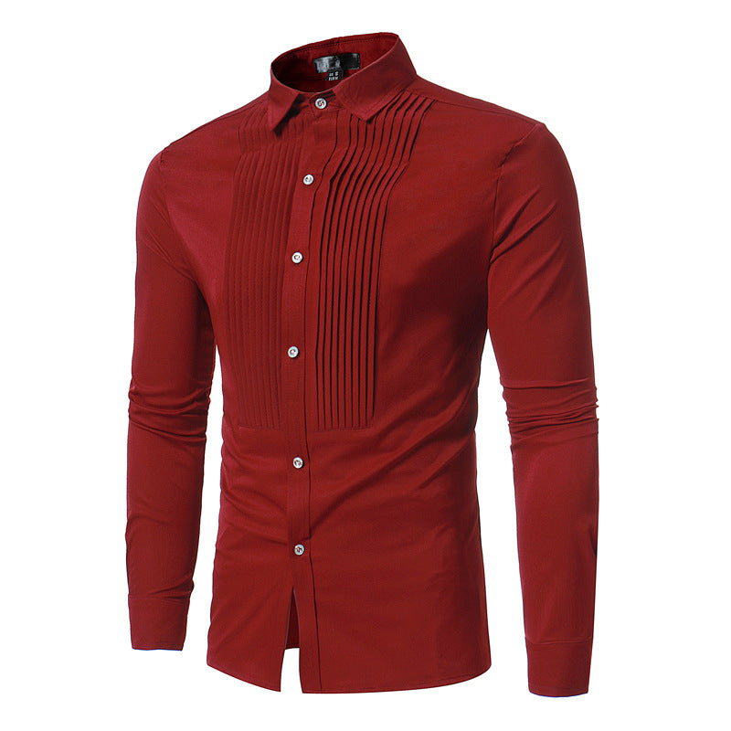 Royal Blue Wedding Tuxedo Shirt Men Brand Fashion Slim Fit Long Sleeve Mens Dress Shirts Business Casual Chemise Homme Saor Style