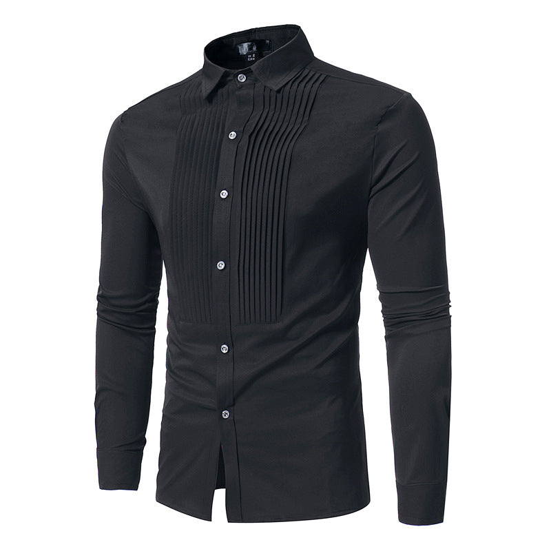Royal Blue Wedding Tuxedo Shirt Men Brand Fashion Slim Fit Long Sleeve Mens Dress Shirts Business Casual Chemise Homme Saor Style