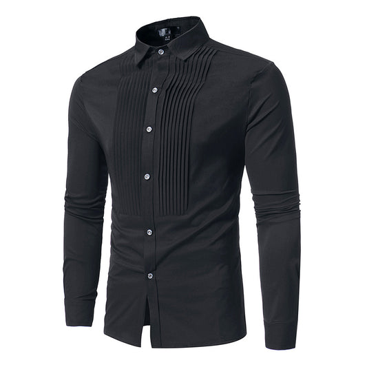 Royal Blue Wedding Tuxedo Shirt Men Brand Fashion Slim Fit Long Sleeve Mens Dress Shirts Business Casual Chemise Homme Saor Style