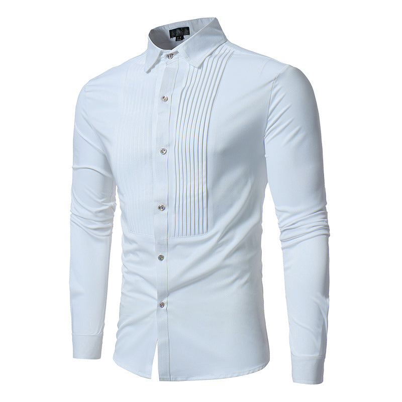 Royal Blue Wedding Tuxedo Shirt Men Brand Fashion Slim Fit Long Sleeve Mens Dress Shirts Business Casual Chemise Homme Saor Style