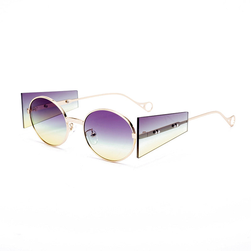 New Mens And Womens Fashion Trend Sunglasses Punk Steam Round Sunglasses Saor Style
