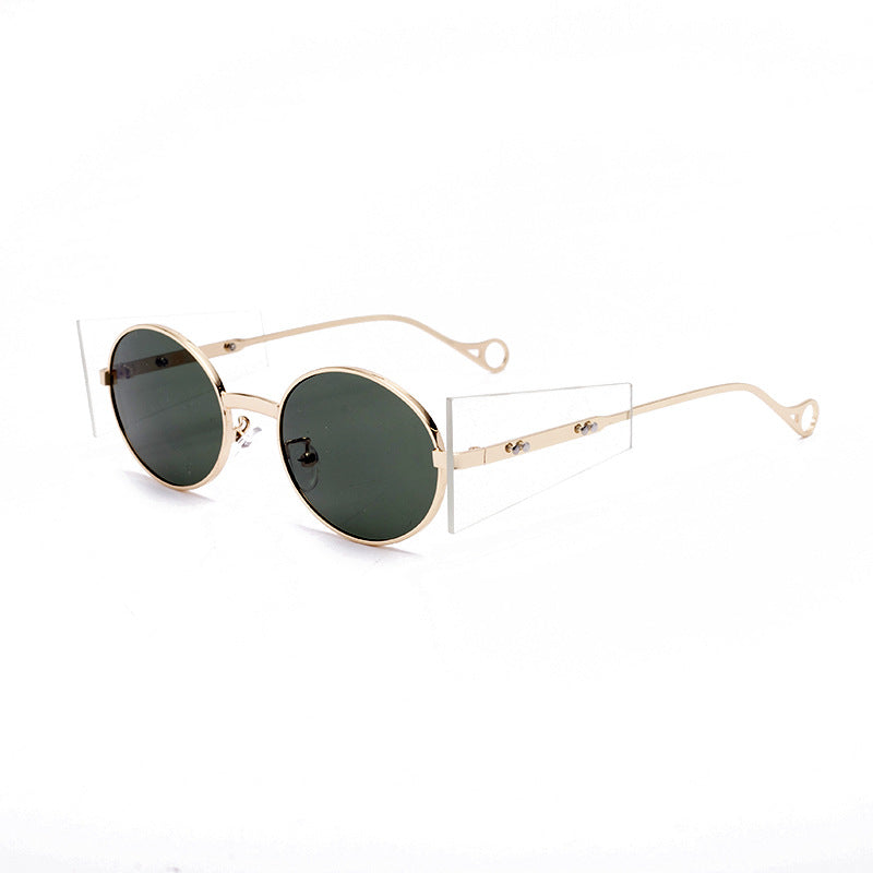 New Mens And Womens Fashion Trend Sunglasses Punk Steam Round Sunglasses Saor Style
