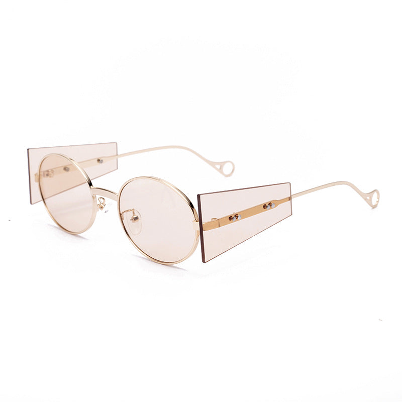 New Mens And Womens Fashion Trend Sunglasses Punk Steam Round Sunglasses Saor Style