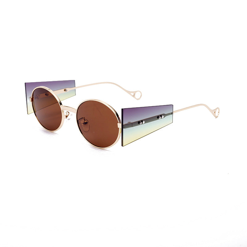 New Mens And Womens Fashion Trend Sunglasses Punk Steam Round Sunglasses Saor Style