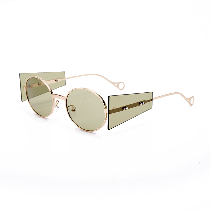 New Mens And Womens Fashion Trend Sunglasses Punk Steam Round Sunglasses Saor Style
