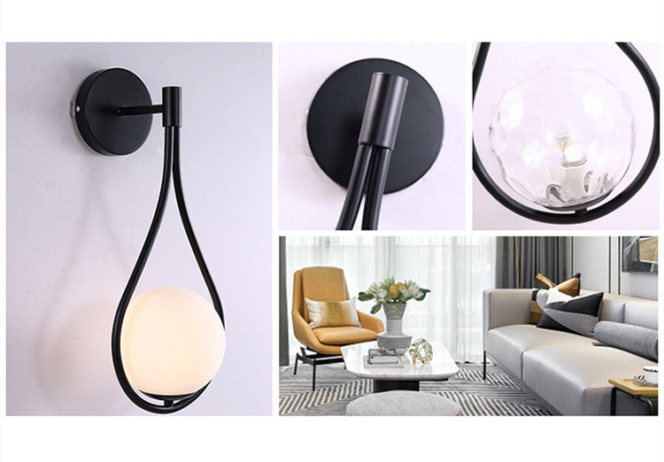 Nordic Bedroom Bedside Led Wall Lamp Golden Personality Home Lighting GND Products