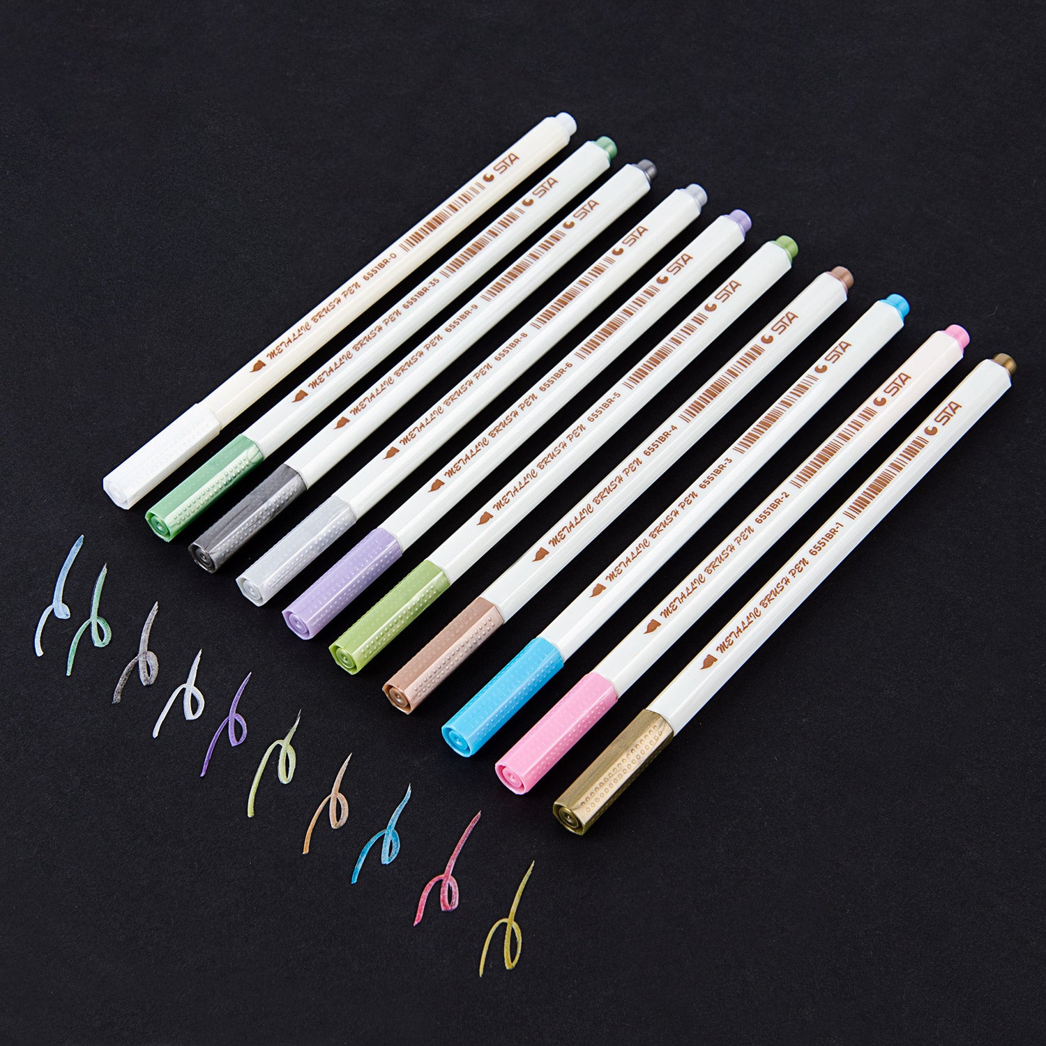 STA 10 Colors Metallic Marker Pen Set DIY Scrapbooking Crafts Card Making Brush  Round Head Art Pen For Drawing GND Products