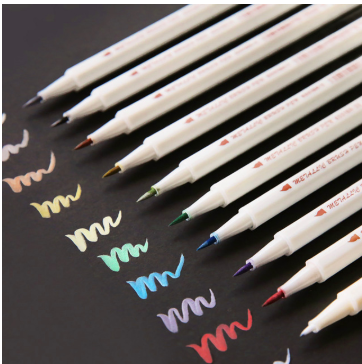 STA 10 Colors Metallic Marker Pen Set DIY Scrapbooking Crafts Card Making Brush  Round Head Art Pen For Drawing GND Products