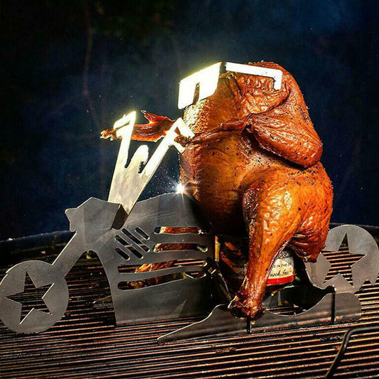 Chicken Stand Beer Funny American Motorcycle BBQ Steel Rack Tools Funny Roast Chicken Rack Grilling Roast Rack GND Products
