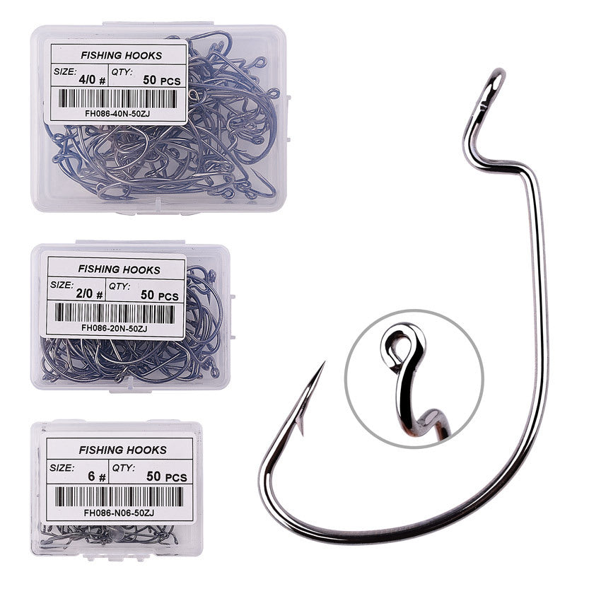 High Carbon Steel Soft Insect Lure Bait Sea Fishing Grouper Narrow Wide Belly Crank Hook Fish Hook GND Products
