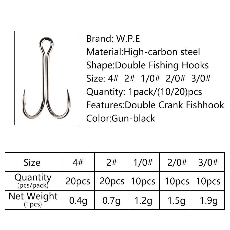 Luya Two Anchor Hook Two Ben Hook Thunder Frog Hook Fish Hook Chicken Claw Hook Black Fish Hook Professional Thunder Frog Fishing Tackle GND Products