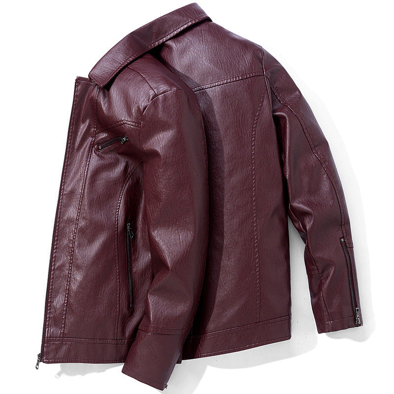 Men's PU Leather Jackets Leather Suits Thin Washable Leather Jackets