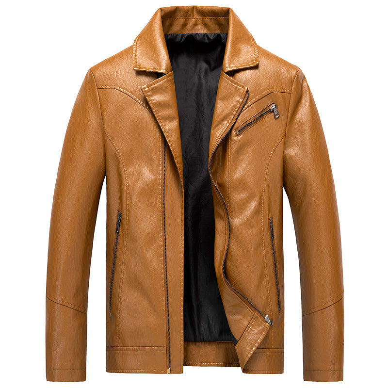 Men's PU Leather Jackets Leather Suits Thin Washable Leather Jackets