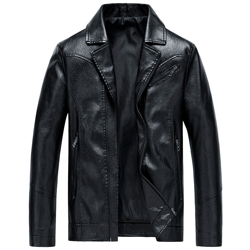 Men's PU Leather Jackets Leather Suits Thin Washable Leather Jackets