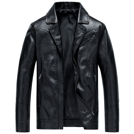 Men's PU Leather Jackets Leather Suits Thin Washable Leather Jackets