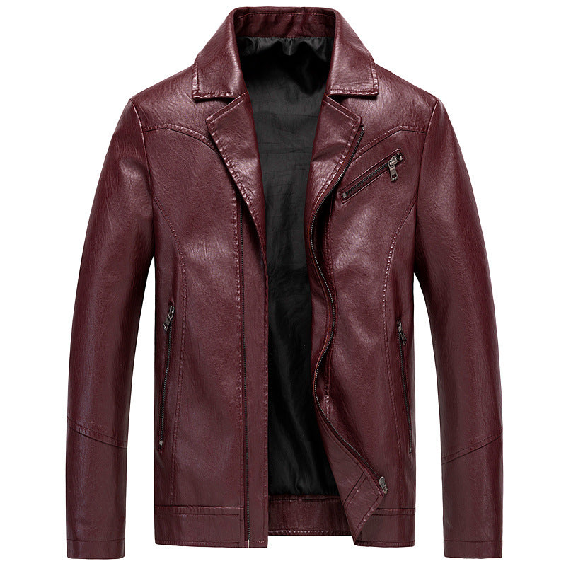 Men's PU Leather Jackets Leather Suits Thin Washable Leather Jackets