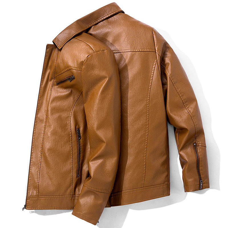 Men's PU Leather Jackets Leather Suits Thin Washable Leather Jackets