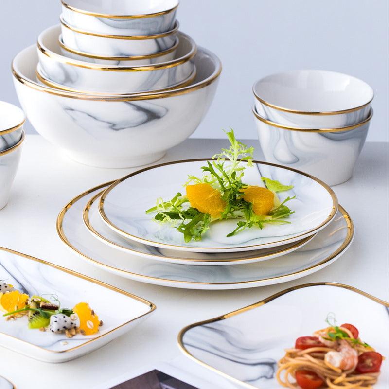 Creative Phnom Penh Marble Plate Nordic Saor Style