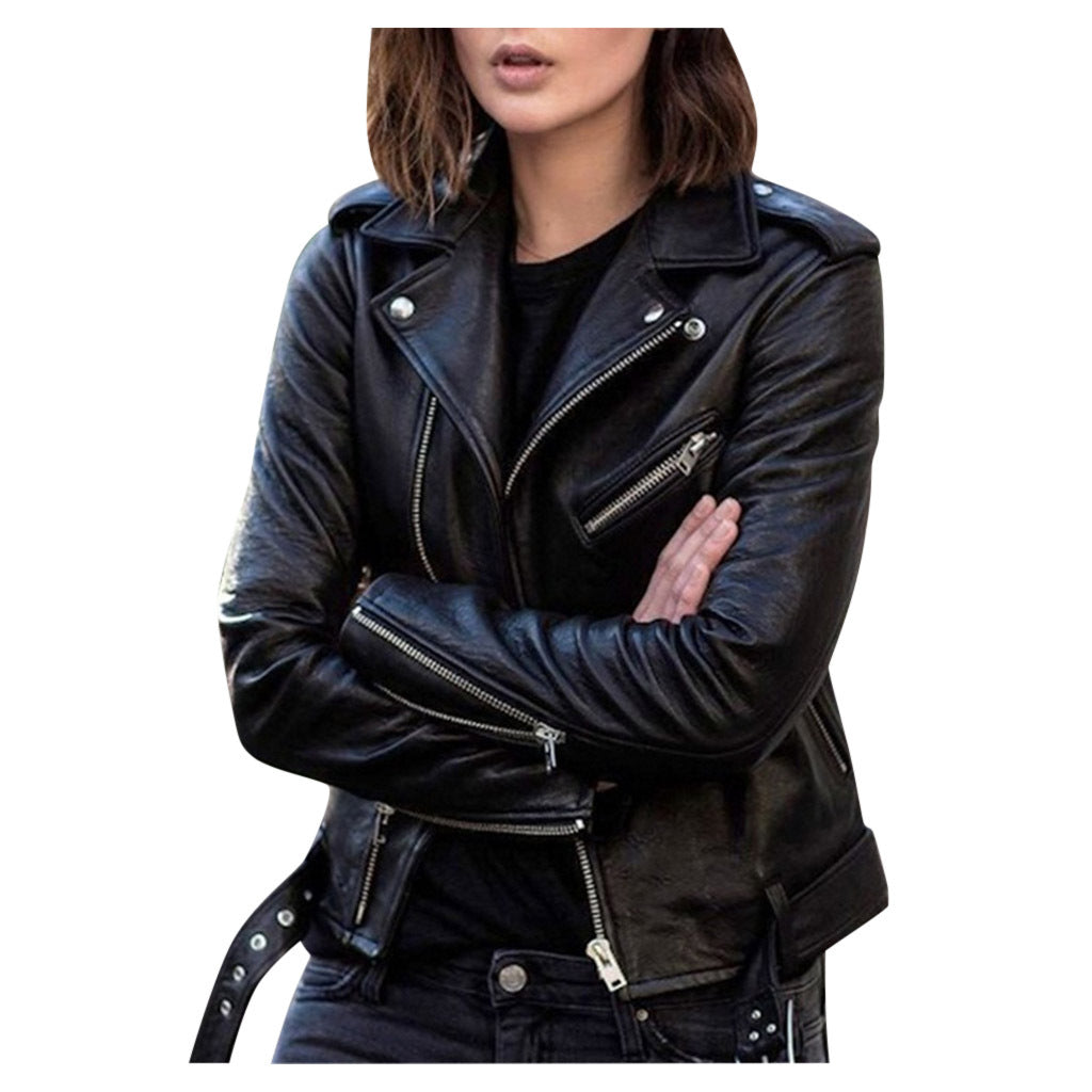 Zip leather jacket Saor Style