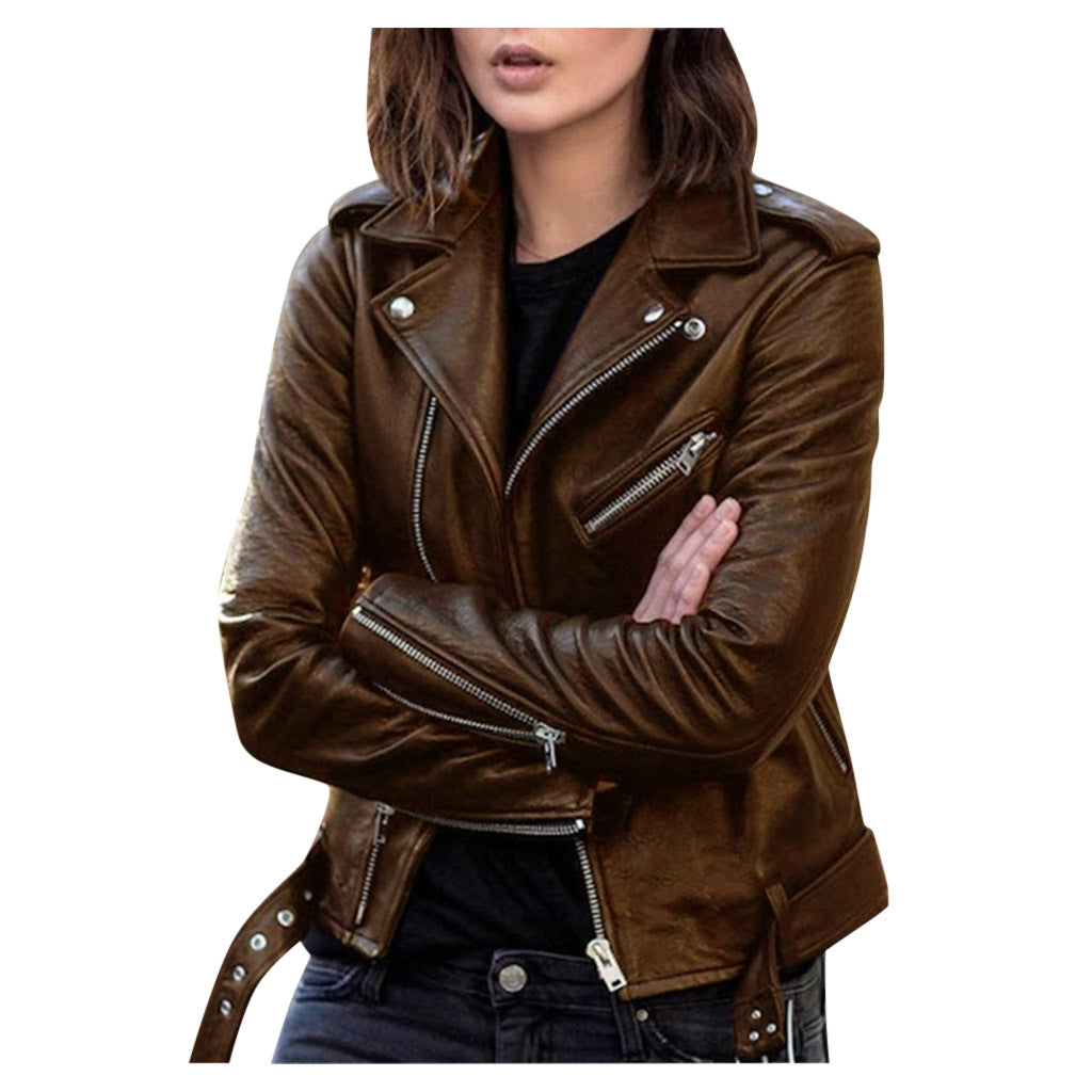 Zip leather jacket Saor Style