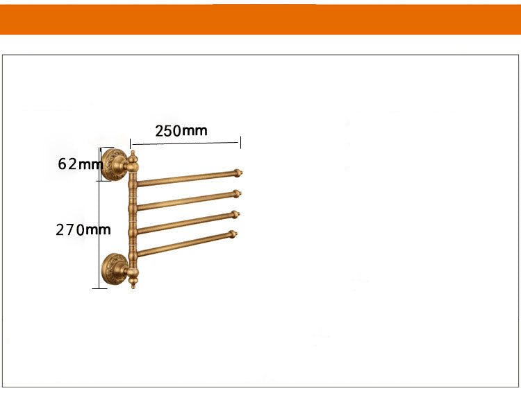 Towel Rack Bathroom Pendant Copper Material European Retro Antique Bathroom Towel Rack GND Products