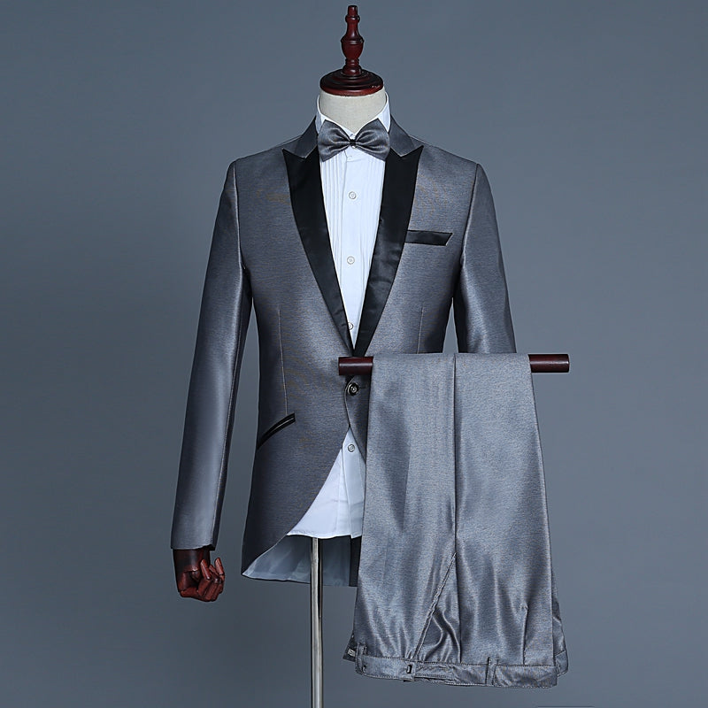 Male Dress Wedding Photo Groom Small Tuxedo Suit Suit Saor Style