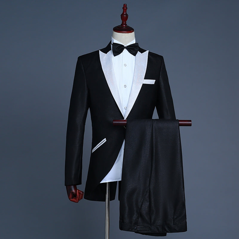 Male Dress Wedding Photo Groom Small Tuxedo Suit Suit Saor Style
