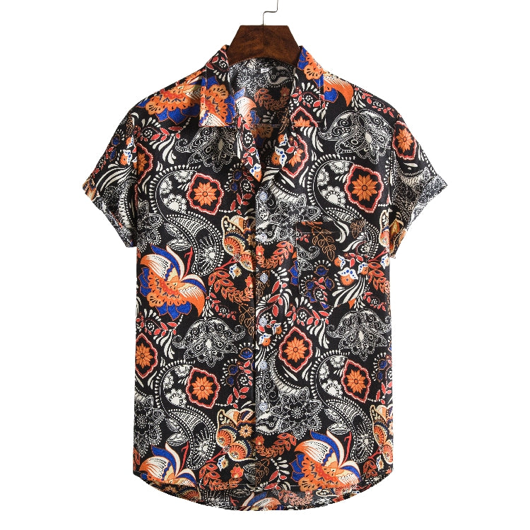 Men Short sleeved beach shirts men New printed T shirt Saor Style