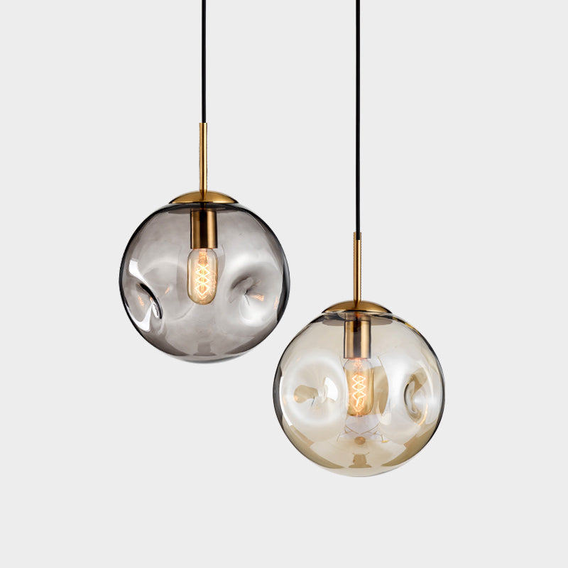 Nordic Light Luxury Concave-convex Glass Ball Bedroom Chandelier GND Products