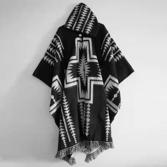 Vintage Ethnic Print Jumper Men's Hoodie